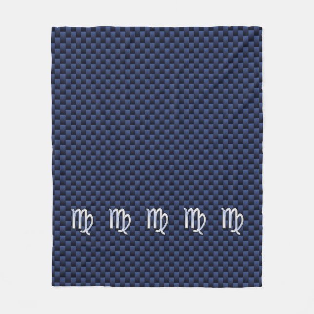 Virgo Zodiac Sign auf Navy Blue Decor Fleecedecke (Vorderseite)