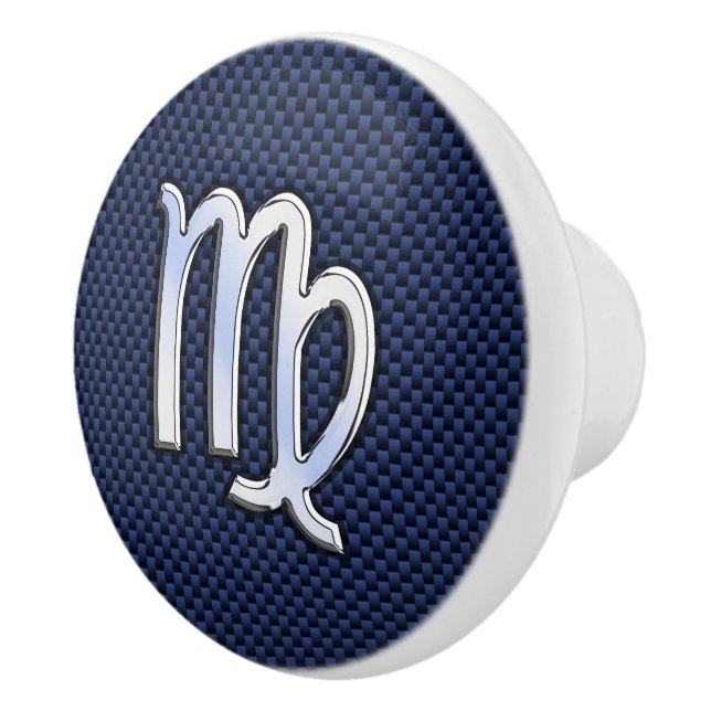 Virgo Zodiac Sign auf Navy Blue Decor Keramikknauf (Rechts)