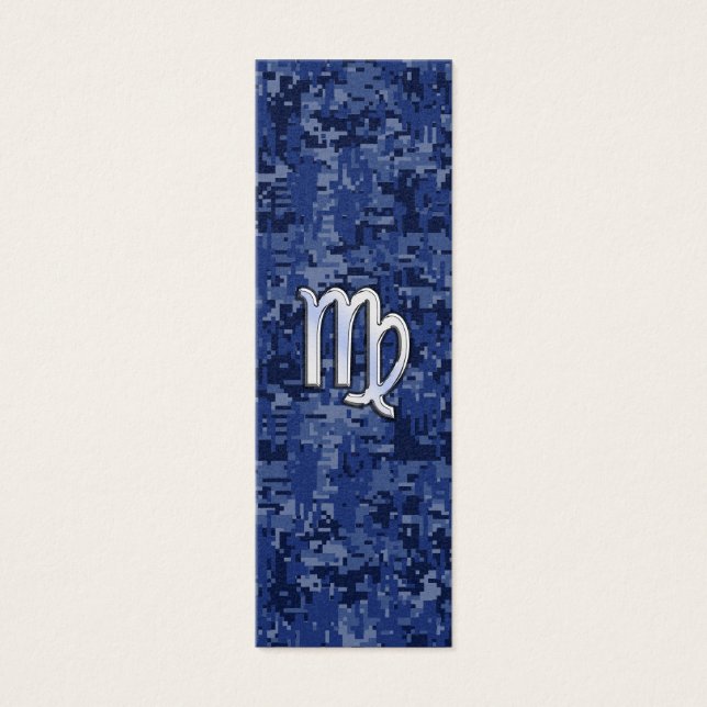 Virgo Zodiac Sign auf Navy Blue Digital Camouflage (Vorderseite)