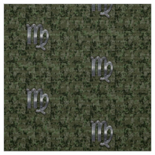 Virgo Zodiac Sign auf Woodland Digital Camouflage Stoff