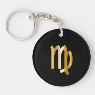 Virgo Zodiac Sign, Black & Gold Schlüsselanhänge Schlüsselanhänger