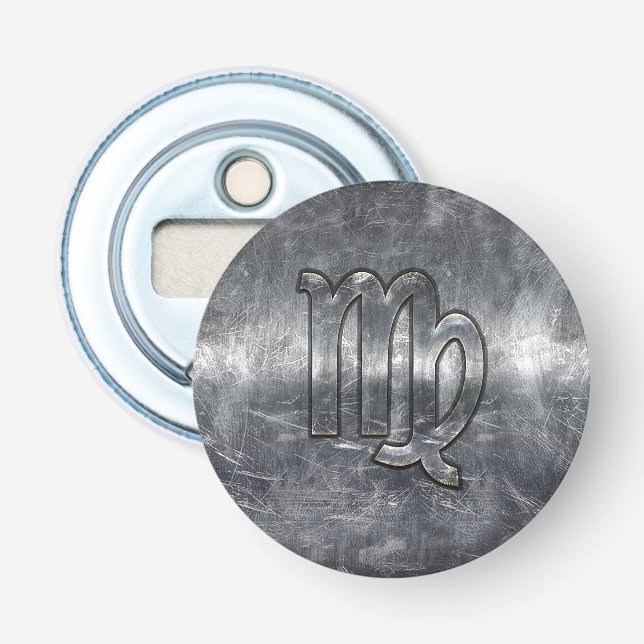 Virgo Zodiac Sign Grunge gestörter Stil Flaschenöffner (Vorderseite)