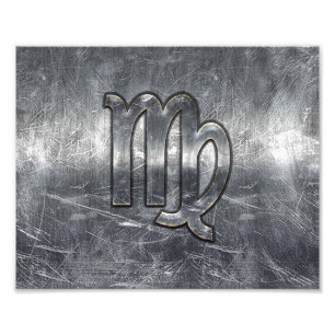 Virgo Zodiac Sign Grunge gestörter Stil Fotodruck