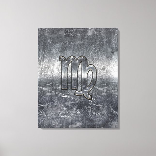 Virgo Zodiac Sign Grunge gestörter Stil Leinwanddruck (Vorderseite)