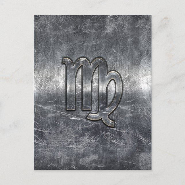 Virgo Zodiac Sign Grunge gestörter Stil Postkarte (Vorderseite)