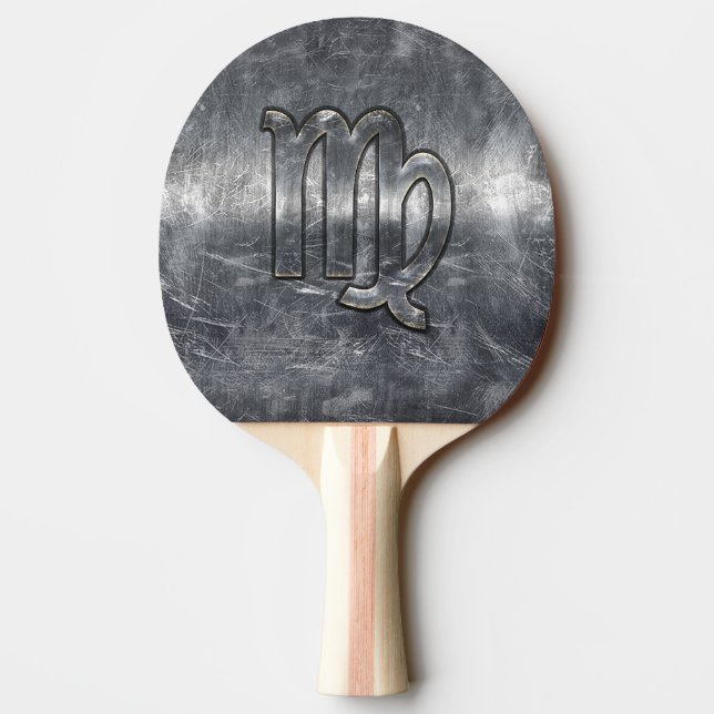 Virgo Zodiac Sign Grunge gestörter Stil Tischtennis Schläger (Rückseite)