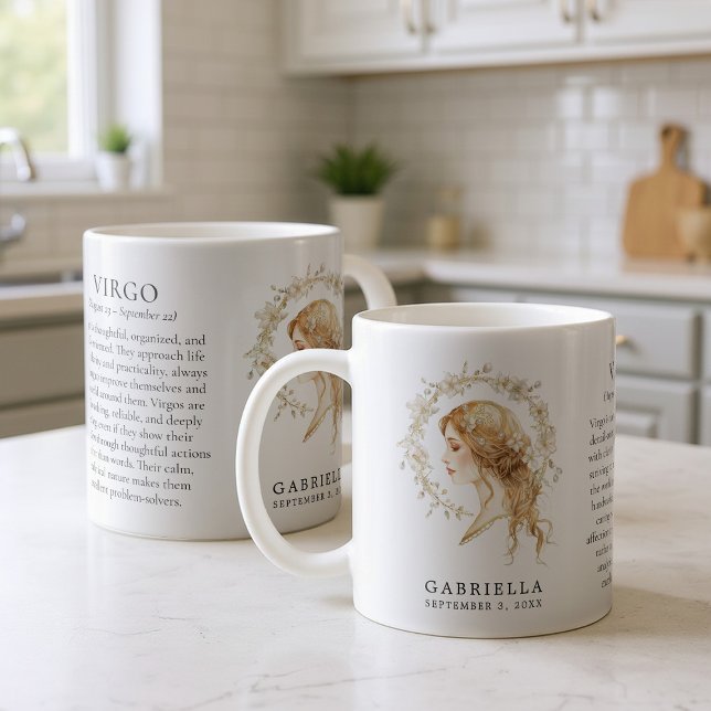 Virgo Zodiac Sign Horoscope Personalized Gift Kaffeetasse (Von Creator hochgeladen)