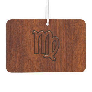 Virgo Zodiac Sign in Brown Mahogany Style Autolufterfrischer
