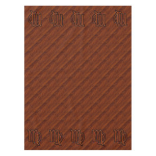 Virgo Zodiac Sign in Rich Mahogany Holzstil Tischdecke