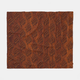 Virgo Zodiac Sign in Rich Mahogany Wood Style Fleecedecke