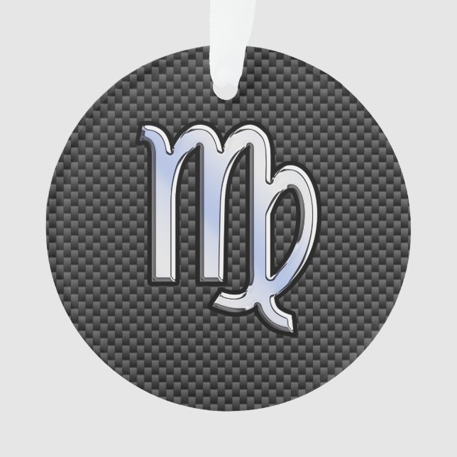 Virgo Zodiac Sign on Charcoal Carbon Fiber Style (devant)