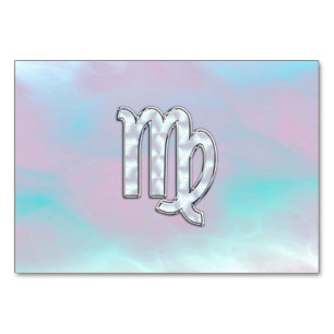Virgo Zodiac Sign on Pastels Mutter von Pearl Tischnummer
