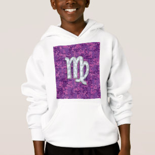 Virgo Zodiac Sign on Pink Digital Tarnung Hoodie