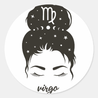 Virgo Zodiac Sign Runder Aufkleber