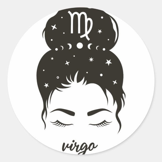 Virgo Zodiac Sign Runder Aufkleber (Vorderseite)