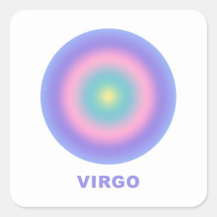 Virgo Zodiac Sign Stilvolle Gradient Quadratischer Aufkleber