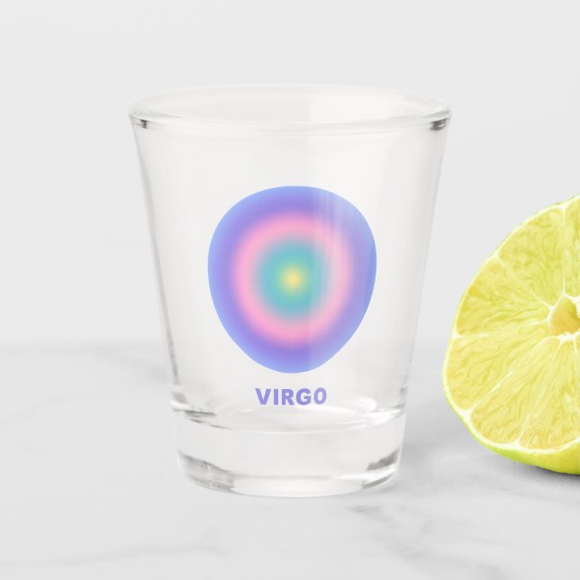 Virgo Zodiac Sign Stilvolle Gradient Schnapsglas (Vorderseite)