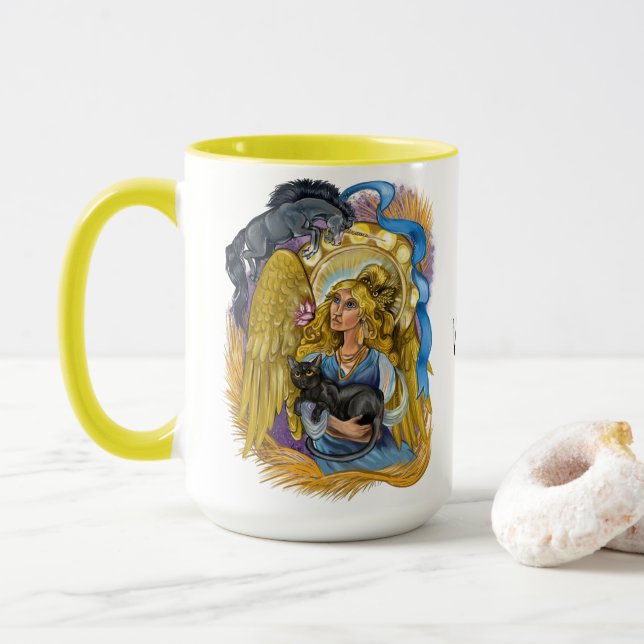 Virgo Zodiac Sign Tasse (Mit Donut)
