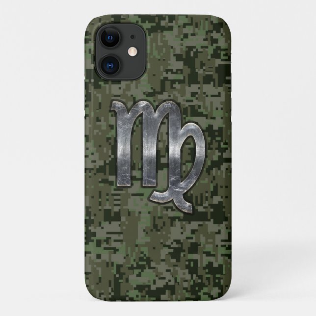 Virgo Zodiac Sign über die digitale Olive-Camoufla Case-Mate iPhone Hülle (Rückseite)
