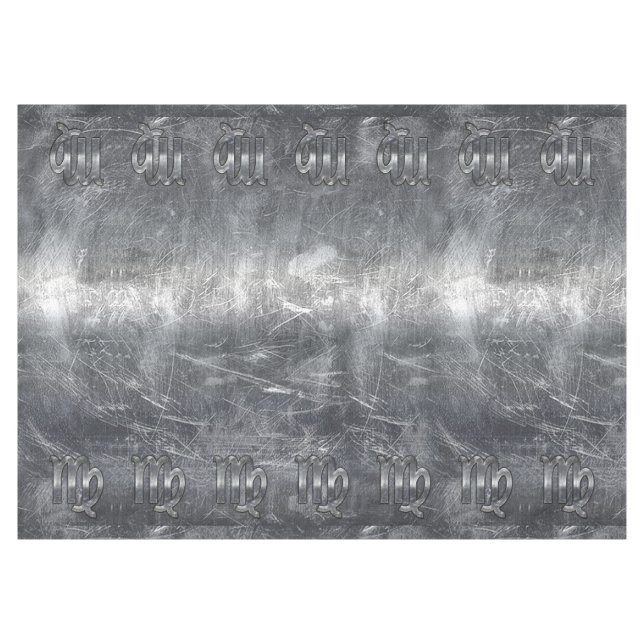 Virgo Zodiac Signage Silver Distressed Style Tischdecke (Vorderseite (Horizontal))
