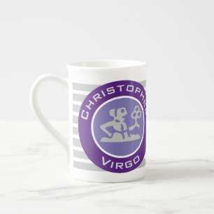 Virgo Zodiac Star Sign mit dem Namen des Eigentüme Prozellantasse