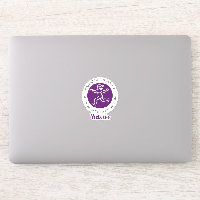 Virgo Zodiac Star Zeicheneigenschaften Lila Aufkleber (Computer)