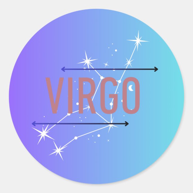 Virgo Zodiac Sticker Blue (Vorderseite)