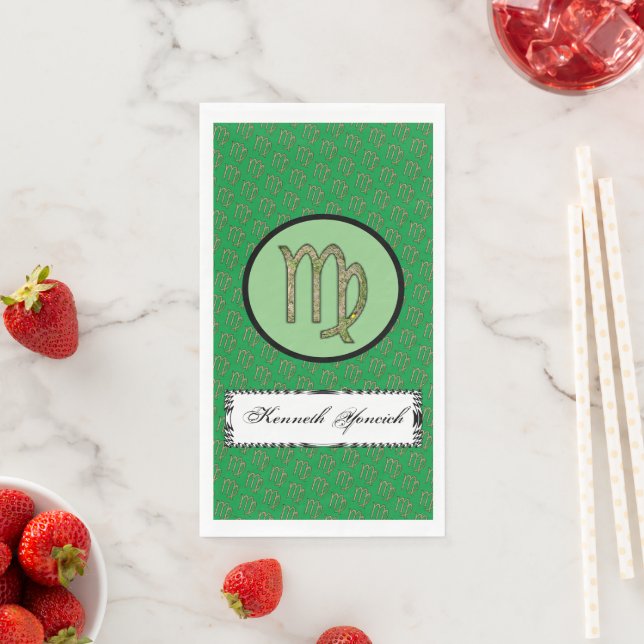 Virgo Zodiac Symbol Element von Kenneth Yoncich Serviette (Beispiel)