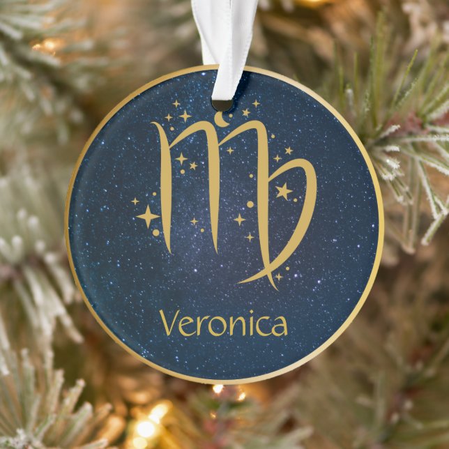 Virgo Zodiac-Symbol Gold personalisiert Ornament (Baum)