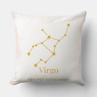 Virgo Zodiac Throw Pillow – Celestial Constellatio Kissen