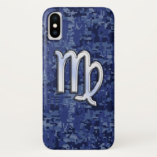 Virgo Zodiac über Navy Digital Camouflage Case-Mate iPhone Hülle (Rückseite)