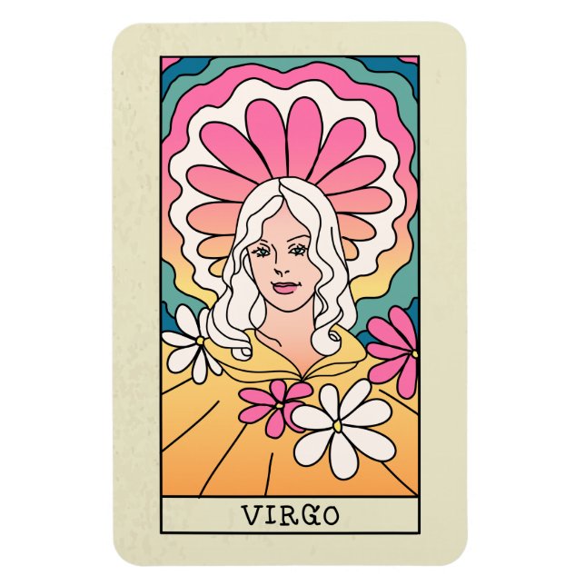Virgo Zodiac Unterzeichnung Abstrakte Kunst Vintag Magnet (Vertikal)