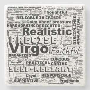 Virgo Zodiac Word Cloud Inspiration Steinuntersetzer