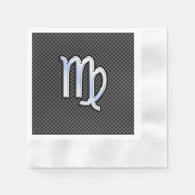 Virgo Zodiac-Zeichen auf Holzkohlefaser-Art Serviette (Vorderseite)