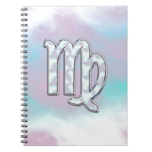 Virgo Zodiac-Zeichen auf Pastellen Nacre Style Pri Notizblock