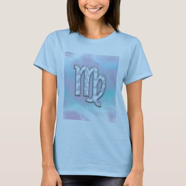 Virgo Zodiac-Zeichen auf Pastellen Nacre Style Pri T-Shirt (Vorderseite)