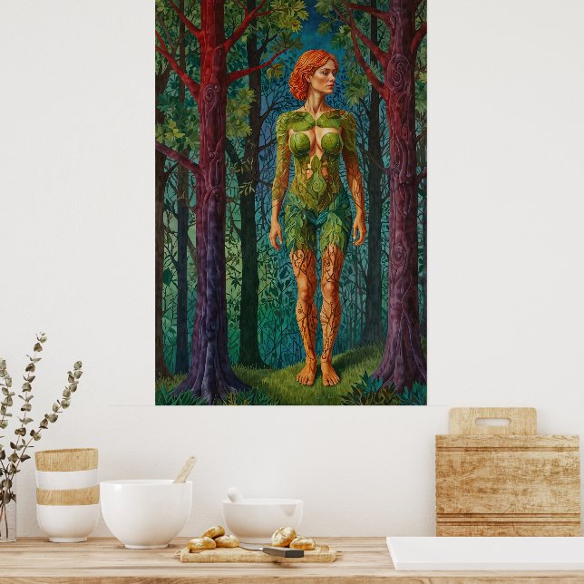 “Viridra’s Portrait” -  Veins of the Canopy     Poster (Küche)