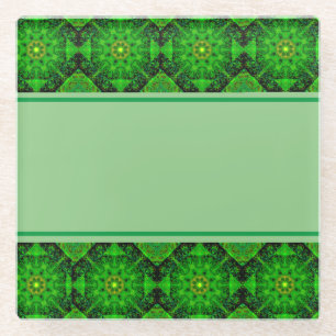 Virisierendes grünes Kaleidoskop, Glasuntersetzer