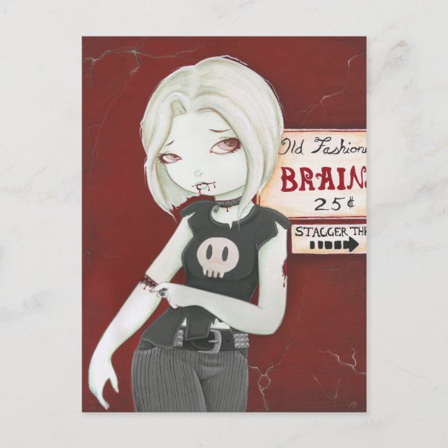 Virnia - Zombie-Punk-Goth Postkarte (Vorderseite)