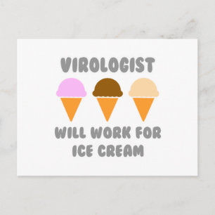 Virologe ... arbeitet für Eiscreme Postkarte