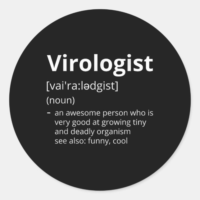 Virologe Definition Runder Aufkleber (Vorderseite)