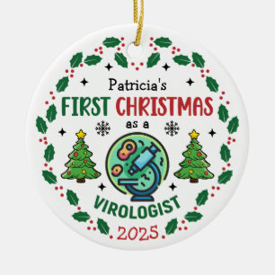 Virologe Erster Weihnachtsfest Personalisiert Keramik Ornament