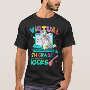 Virtual 9. Klasse Rocks Dabbing Einhornmaske Zurüc T-Shirt