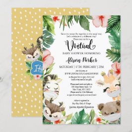 Virtual Baby Dusche für BOY | Safari Friends Einladung