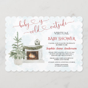 Virtual Baby Dusche per Mail Baby ist kalt draußen Einladung