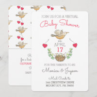 Virtual Baby Dusche Sweetest Mama Bird mit Nest