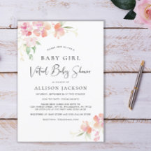 Virtual Baby Girl Pink Coral Gold Floral