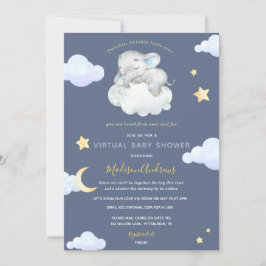Virtual Baby Shower Twinkle Little Star Elephant Einladung