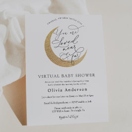 Virtual Baby Shower Twinkle Star und Mond Einladung