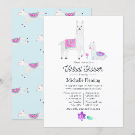 Virtual Baby Shower zum Thema niedlich Watercolor  Einladung